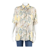 GLORIA G Womens Shirt Yellow Collared Crazy Pattern UK 16