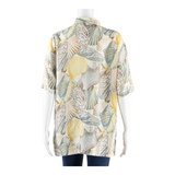 GLORIA G Womens Shirt Yellow Collared Crazy Pattern UK 16