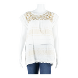 K'UUB TIENDITA Womens Vests Blouse White Strapless Crazy Pattern S