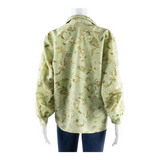 LADY RENOWN Womens Printed Waistcoat Green Long Sleeve Silk Floral S