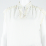 Womens Vests Blouse White V-Neck Sleeveless S