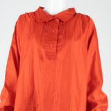 Womens Shirt Red Collared Long Sleeve Striped XL