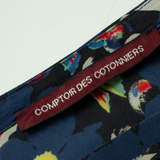 COMPTOIR DES COTONNIERS Womens Blouse Blue Long Sleeve Silk Crazy Pattern S