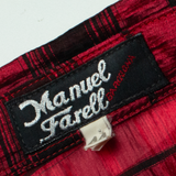 MANUAL FARRELL Womens Printed Shirt Red Collared Long Sleeve Check S