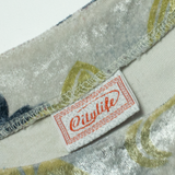 CITYLIFE Velvet Womens Printed Blouse Grey Long Sleeve Floral M