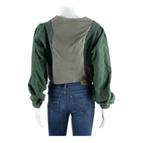 Womens Blouse Grey Puff Sleeve M