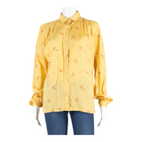 Womens Printed Shirt Gold Long Sleeve Spotted M