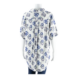 Womens Printed Blouse Purple Floral M