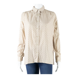 Womens Printed Blouse Pink Long Sleeve Spotted M