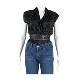 HANDRO Womens Bodysuit Black V-Neck Sleeveless S