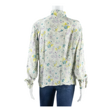 JULIETTA Womens Printed Blouse Purple Long Sleeve Floral M