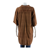 Womens Printed Shirt Brown Floral L