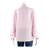 Womens Blouse Pink High Neck Long Sleeve M