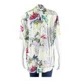 Womens Printed Blouse Beige Floral M