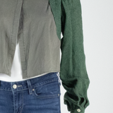 Womens Blouse Grey Puff Sleeve M