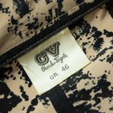 Womens Printed Blouse Brown Puff Sleeve Striped XL