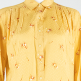 Womens Printed Shirt Gold Long Sleeve Spotted M