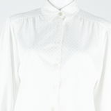 Womens Printed Blouse White 3/4 Sleeve Check L