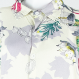 Womens Printed Blouse Beige Floral M