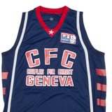 CFC BASKETBALL Mens Jersey Blue Sleeveless V-Neck L