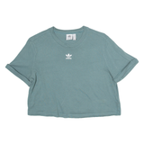 ADIDAS Cropped Womens T-Shirt Green UK 18