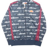 ELLESSE Womens Blue Hoodie Full Zip UK 4