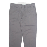 DICKIES Chino Mens Trousers Grey Slim Tapered W34 L32
