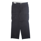 DICKIES Cargo Mens Trousers Black Regular Straight W36 L32