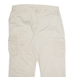 DICKIES Chino Cargo Mens Trousers Cream Regular Straight W40 L30