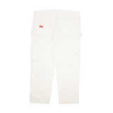 DICKIES Carpenter Cargo Mens Trousers Cream Regular Tapered W42 L32