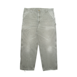 CARHARTT Carpenter Cargo Mens Trousers Grey Regular Straight W38 L30