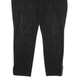 H&M Womens Leather Trousers Black Regular Skinny Faux Suede W36 L26