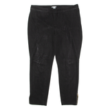 H&M Womens Leather Trousers Black Regular Skinny Faux Suede W36 L26