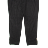 H&M Womens Leather Trousers Black Regular Skinny Faux Suede W36 L26