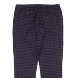 BENETTON Check Suit Womens Trousers Blue Regular Straight Wool W36 L28