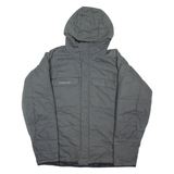 COLUMBIA TITANIUM Mens Puffer Jacket Grey Nylon Hooded Check L