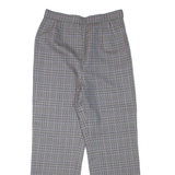 Check Womens Trousers Grey Regular Straight 90s W26 L26