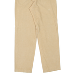 ELLE EVE Pleated Womens Corduroy Trousers Beige Regular Mom 90s W24 L29