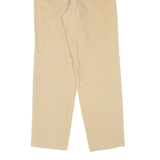 ELLE EVE Pleated Womens Corduroy Trousers Beige Regular Mom 90s W24 L29