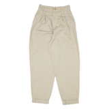 STR Pleated Womens Trousers Beige Relaxed Tapered W24 L25