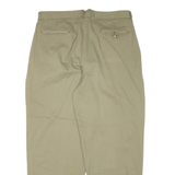 TOMMY HILFIGER Pleated Chino Mens Trousers Green Relaxed Tapered W38 L32