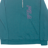 FILA Limited Edition Womens Sweatshirt Green 1/4 Zip M