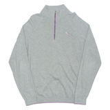 PUMA Mens Jumper Grey 1/4 Zip Tight Knit L