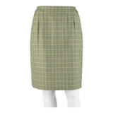 BURBERRY Womens Pencil Skirt Green Knee Length 90s Houndstooth M
