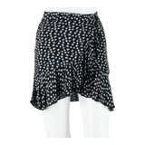 BLUE SEVEN Womens Wrap Skirt Black Short Floral S