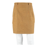Womens Mini Skirt Orange Short Houndstooth S