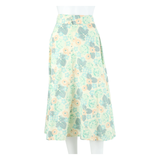 Womens A-Line Skirt Blue Midi Floral S