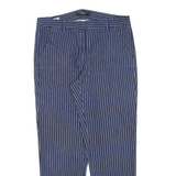 MAX MARA WEEKEND Striped Womens Trousers Blue Regular Tapered Linen W30 L26