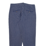 MAX MARA WEEKEND Striped Womens Trousers Blue Regular Tapered Linen W30 L26