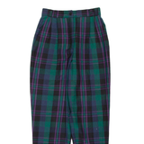 Check Womens Trousers Green Regular Tapered W26 L29